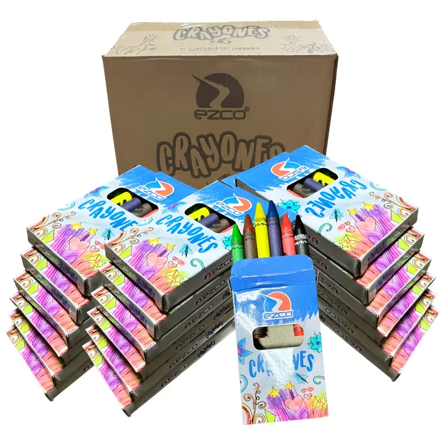 Crayones Cera Ezco X 6 Unidades Pack X 18 Cajitas Mayorista