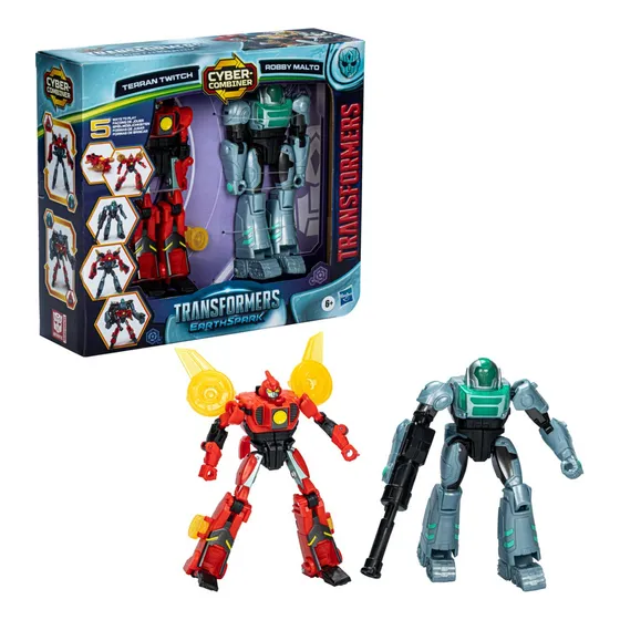 Figura Transformers EarthSpark Terran Twitch y Robby Malto