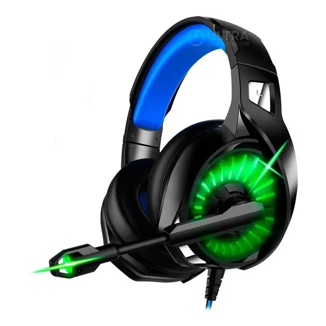 Auricular Gamer Gtc Hsg-603 C/ Luz Led Megasoft Caballito Color Negro
