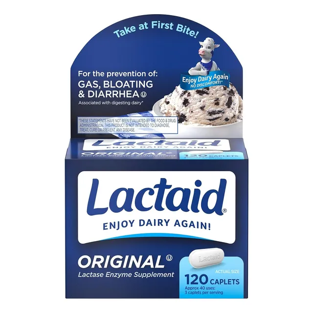 Lactaid Original Intolerancia A La Lactosa 120 Unidades 