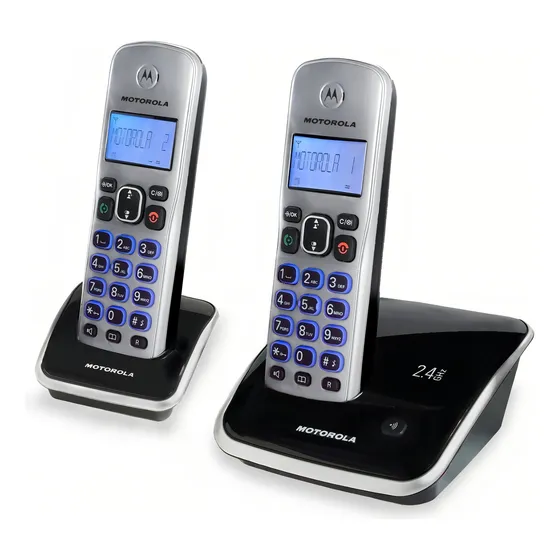 Motorola-teléfono Inalámbrico Auri3520-2 2.4ghz-silver