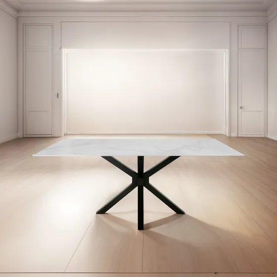 Mesa De Comedor Simil Marmol Diseño Madera 1.80cm