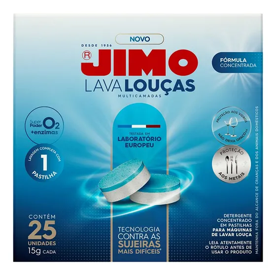 Detergente Para Lavavajilla Jimo En Pastillas 25 Unidades