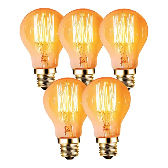 Lampara Vintage Bulbo A60 Carbono 25w Luz Calida Tbcin X5