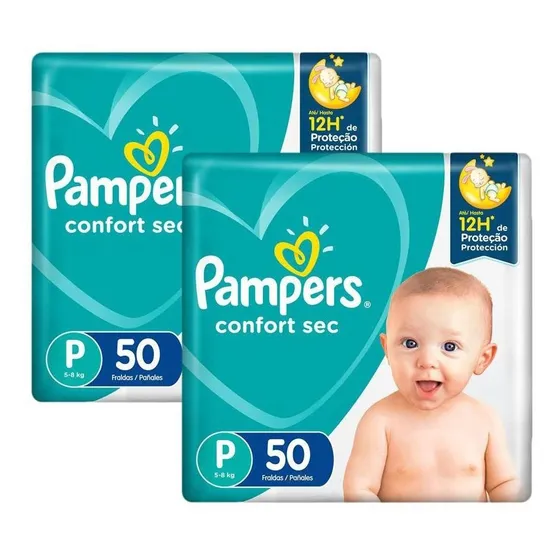 Fralda Pampers Confort Sec Tamanho P 100 Unidades
