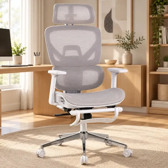 Cadeira de Escritório Presidente Levitus Marqs Home Ergonômica com Apoio para Pés e Suporte Lombar