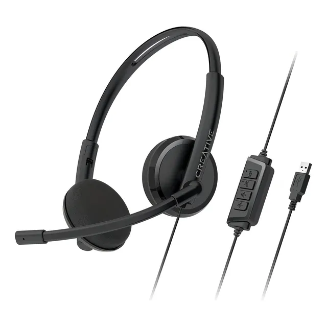 Auricular Creative Hs-220 Noise Cancelling Usb Color Negro Color De La Luz Negro