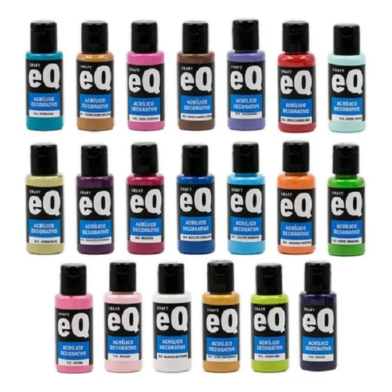 Pack Acrílico Decorativo eQ Arte 50 cc X 20 Colores a Elección