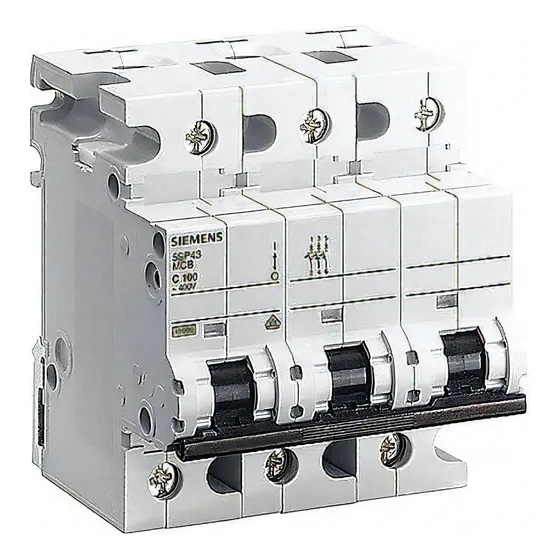 Interruptor Riel Din 3p 125amp 400v 10ka C Siemens 5sp4392-7 Color Blanco Corriente Nominal 125 A