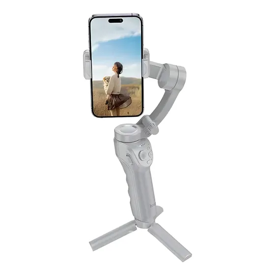 Gimbal Estabilizador Celular Plegable Movimiento Facial Color Gris Claro | Cuotas sin interés