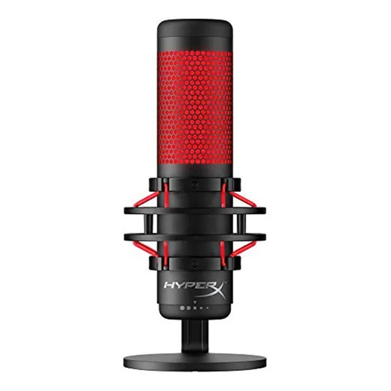 Micrófono Alámbrico Hyperx Quadcast Usb Condensador Gaming Color Negro
