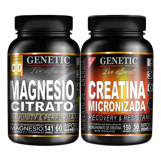 Magnesio Citrato Vitamina C D Creatina Genetic Recuperación