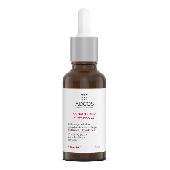 Adcos Derma Complex Concentrado Vitamina C 20 15ml Momento de aplicação Dia/Noite Tipo de pele Todo tipo de pele