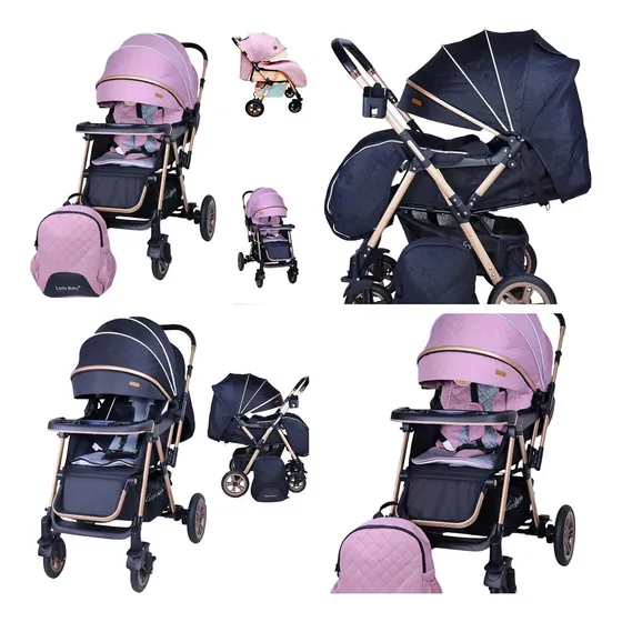 Coche Amplio Para Bebe Llantas De Caucho Century Babyhappy Color Negro Chasis Negro | Cuotas sin interés