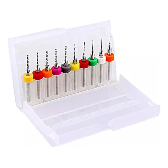 Mini Broca Pcb De 0.3mm A 1.2mm Tungsteno Cnc 10 Unidades
