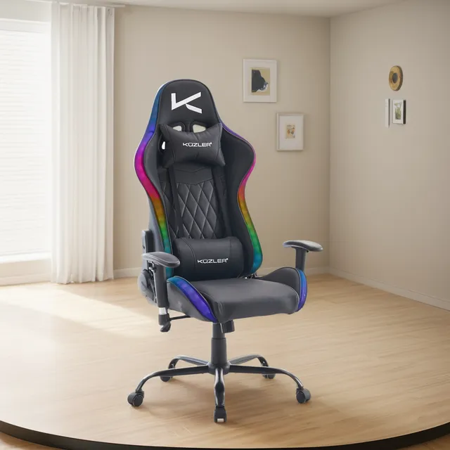 Silla Gamer Con Luces Led Ergonómico Reclinable Kuzler