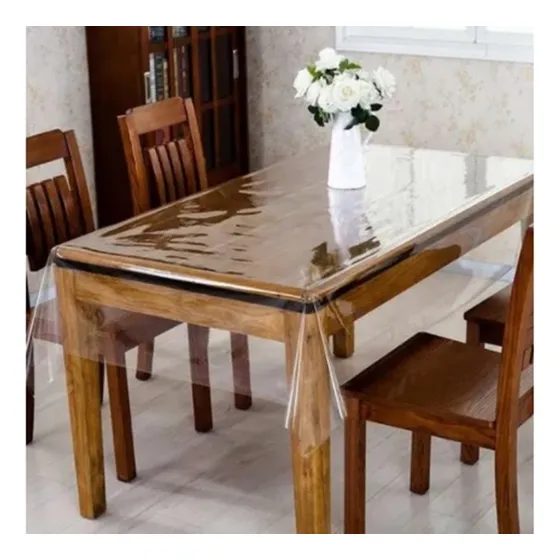 Toalha De Mesa Plastico 2,50 X1,40 Extra Grosso 0,30mm Cor Transparente Liso