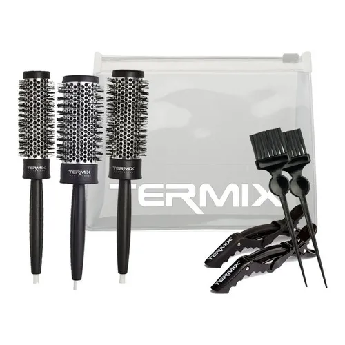Starter termix kit 3 cepillos térmicos con accesorios color negro
