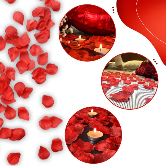 1.000 Pétalas De Rosas Artificiais Vermelha Casamento Noivas Cor Vermelho
