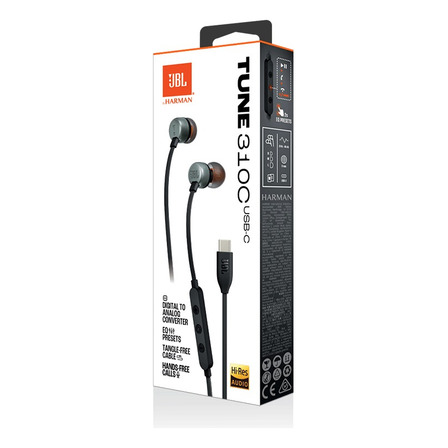 Fone De Ouvido Com Fio Tune 310c Usb-c Jbl - Preto Fone De Ouvido Com Fio Tune 310c Usb-c Jbl - Preto