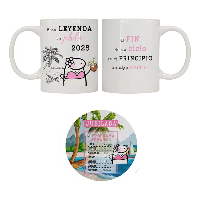 Taza Y Posataza Jubilación Jubilada Jubilado Regalo