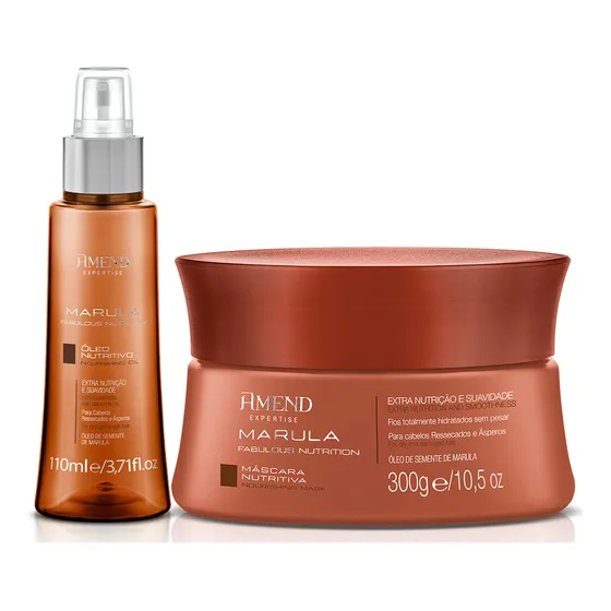 Kit Máscara 300g + Óleo Nutritivo Marula Fabulous Amend 60ml