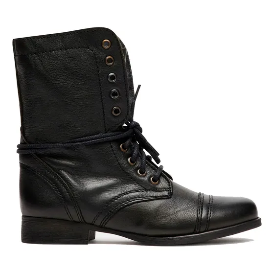 Botas Steve Madden Troopa Cuero Colores Café Y Negro