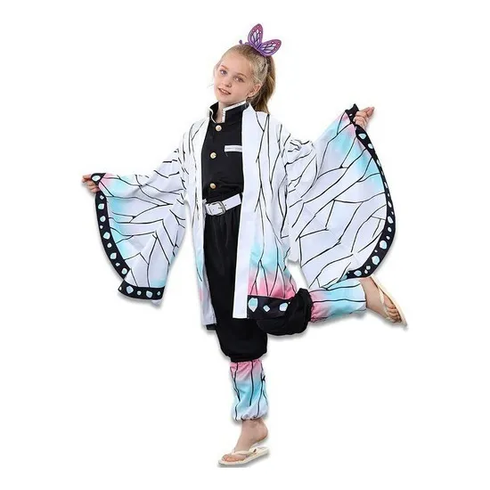 Kimono Shinobu De Cazador De Demonios De Cosplay