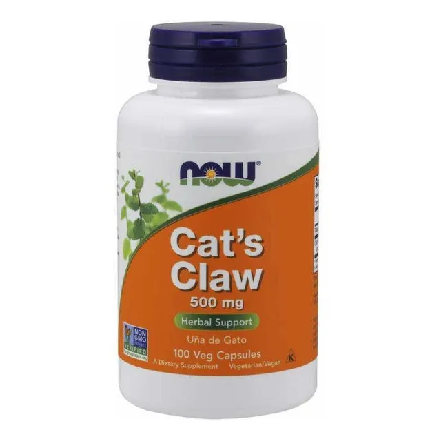 Uña De Gato 500 Mg X 100 Caps. Veganas Now Foods