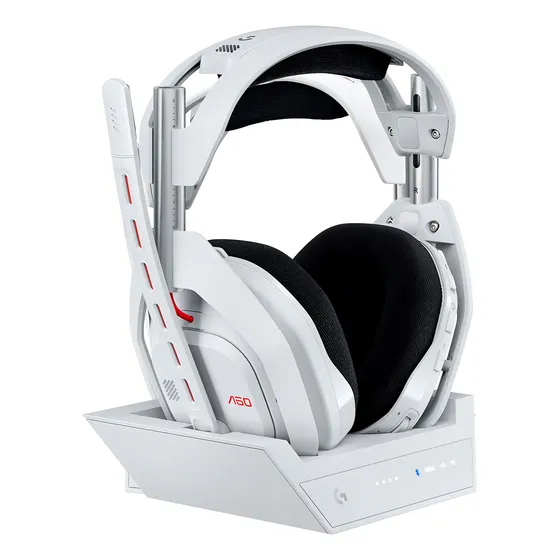 Logitech Astro A50 Gen5, Diadema Gamer Lightspeed + Base, Wh Color Blanco