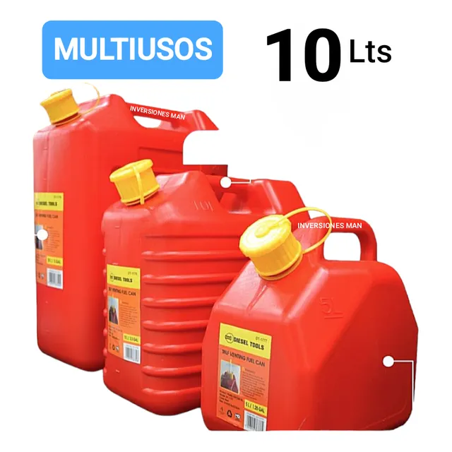 Bidón Pimpina Garrafa Reservorio Combustible Alimentos 10 Lt