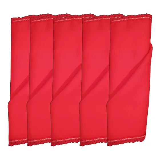 5 Servilletas, Pañuelo De Tela  45x45 Cm Con Encaje
