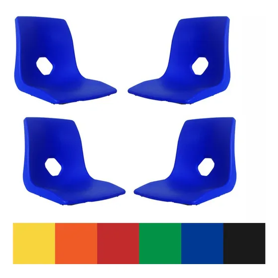 Asiento Concha Para Silla De Polipropileno Adulto Paq 4pzas Azul