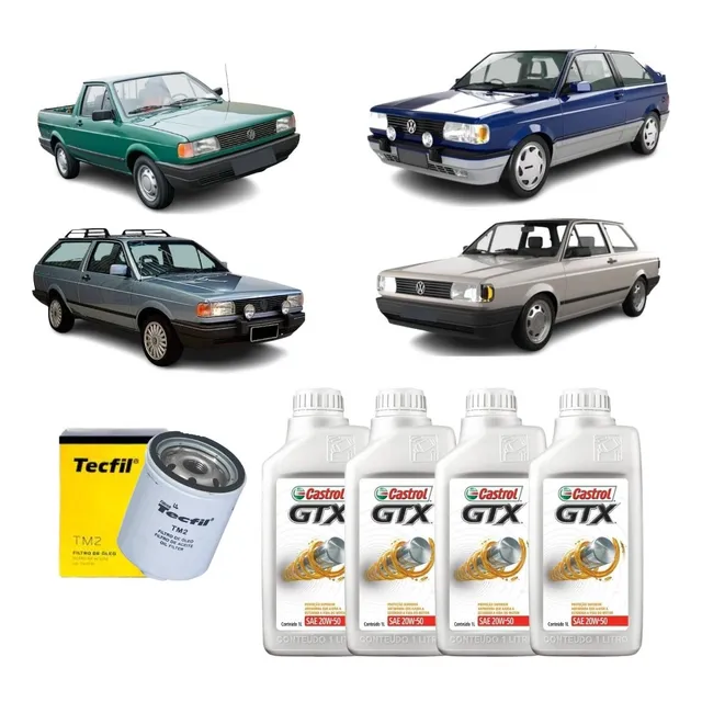 Kit Troca Oleo Gol Parati Saveiro Quadrado Ap 20w50 Castrol