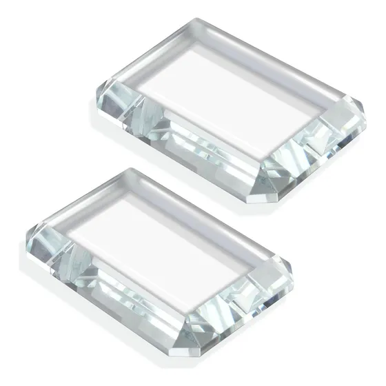 Paquete De 2 Pisapapeles De Vidrio Rectangular, Bloques...