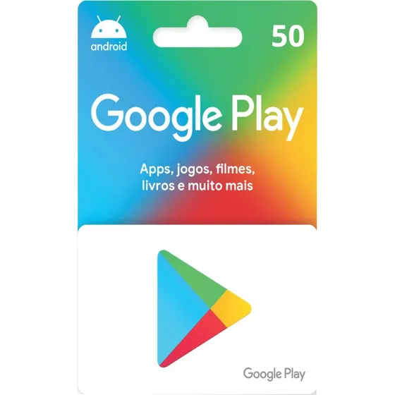 Cartão Google Play Store Gift Card R$50 Reais Br Android