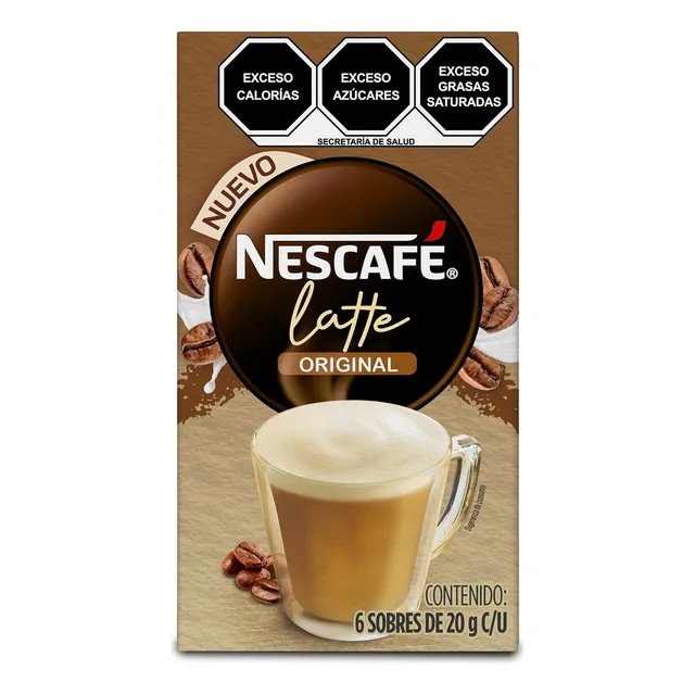 Café Nescafé Latte Original 120gr - 6 sobres de 20 gr c/u
