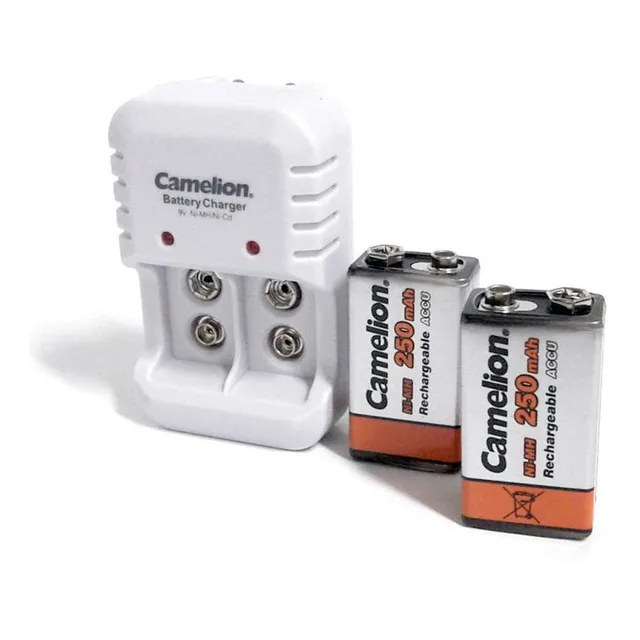 Camelion Cargador + 2baterias Recargable 250mah 9v Nuevos