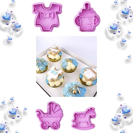 Cortador De Galletas Coche Biberón Baby Shower Fondant