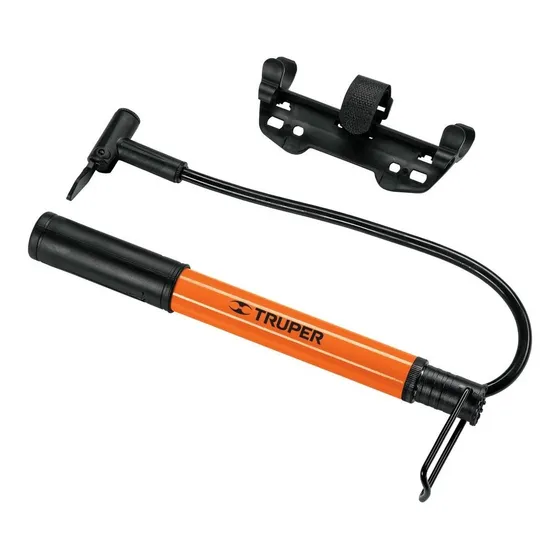Inflador manual portátil Truper BOM-MI para pelotas color naranja/negro 60psi