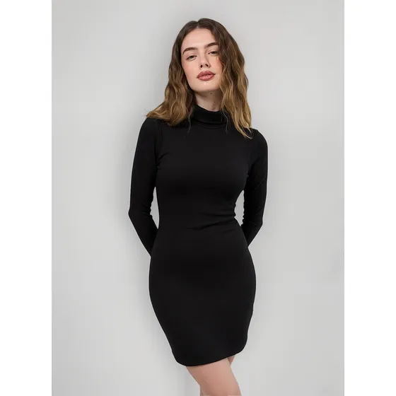 Vestido Manga Longa Com Golinha