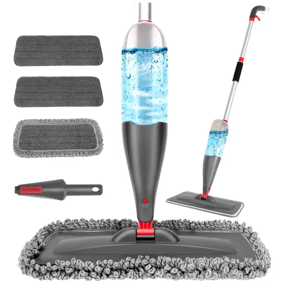 Mop Spray Com 800 Ml Vassoura Mágica +3 Refis Microfibra
