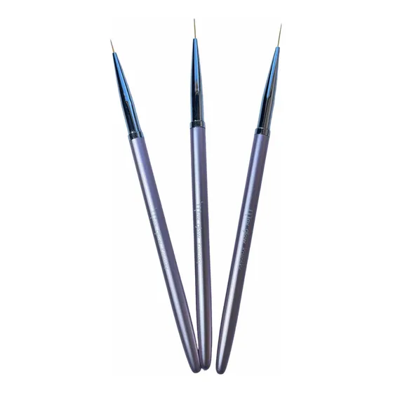 Kit Pincel Liner Kolinsky Maxglow X3 Manicura Nailart