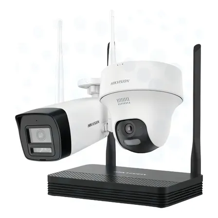 Kit Oficial Hikvision Easylink Nks424w02h Wi-fi 4mp Áudio Bi Plug And Play Branco