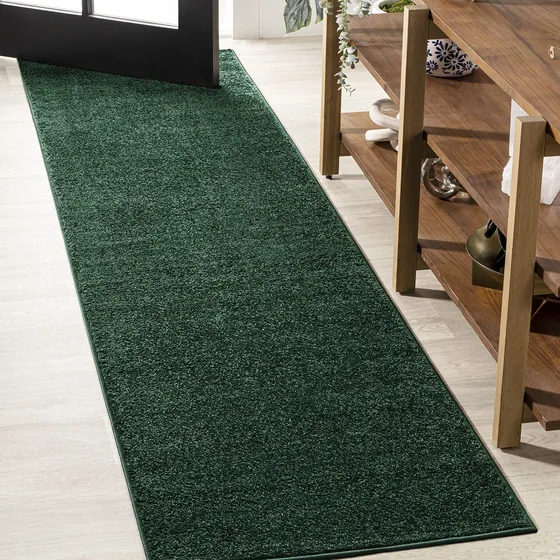 Alfombra De Pasillo Pelo Bajo Verde 0.61 X 4.88 Metros