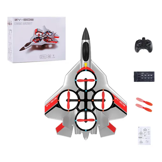 Avión Teledirigido Rc Plane Aero Jet Dron 2.4 Ghz Quadcopter