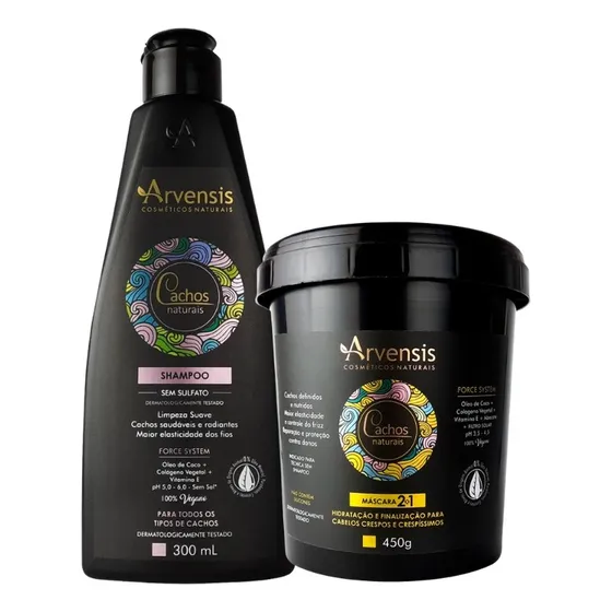 Kit Arvensis Cachos Shampoo 300ml E Mascara 2x1 450g