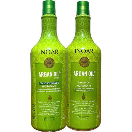 Kit Inoar Shampoo + Condicionador Argan Oil Hidratante 2x1litro Kit Inoar Shampoo + Condicionador Argan Oil Hidratante 2x1litro