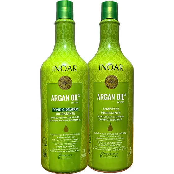 Kit Inoar Shampoo + Condicionador Argan Oil Hidratante 2X1Litro