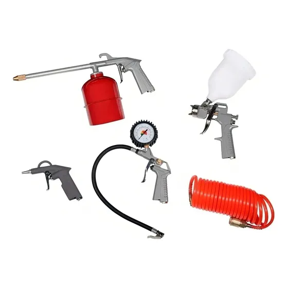 Kit Compresor 5 Piezas Pistola Pintar Gravedad Oferta!